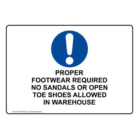 Proper Footwear Required No Sandals Sign With Symbol Nhe 36329 Lupon