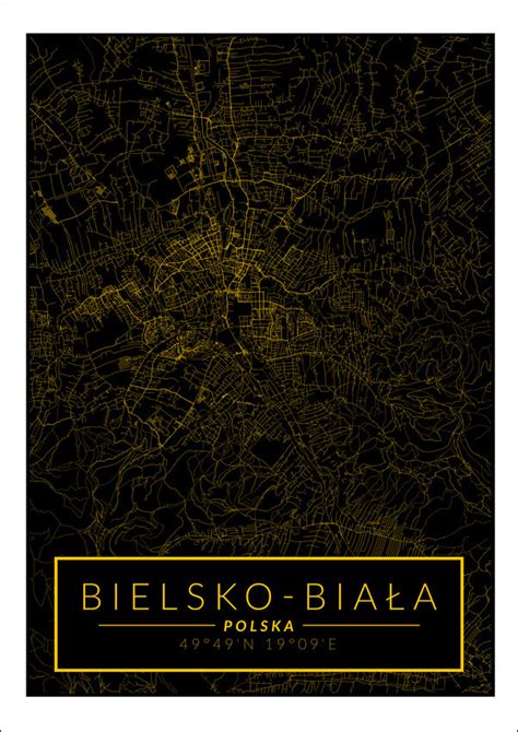 Galeria Plakatu Bielsko Biała Mapa Złota 40x50 Cm Galeria Plakatu Sklep Empik