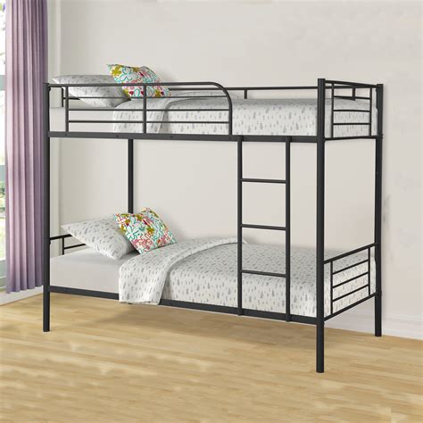 Twin Over Twin Bunk Beds Heavy Duty Metal Bunk Bed Frame For Kids