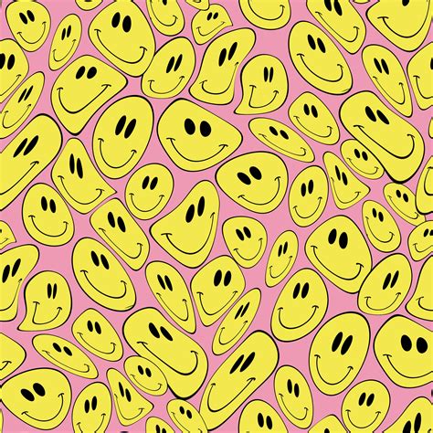 Smiley Face Seamless Repeat Pattern Commercial Use Ok Etsy