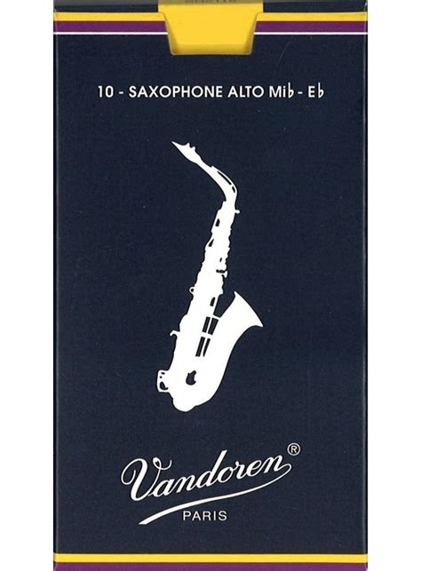 vandoren traditional alto sax reeds box of 10 size music