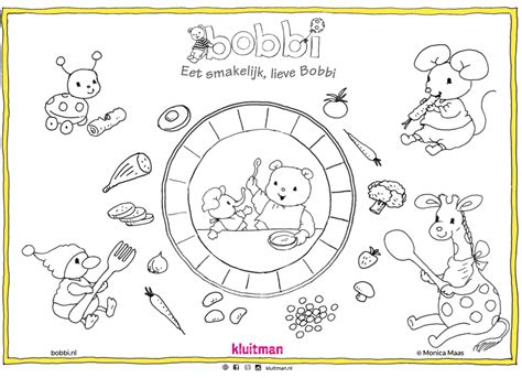 Download Hier De Inkleur Placemat Bij Eet Smakelijk Lieve Bobbi Bobbi Kinderboeken