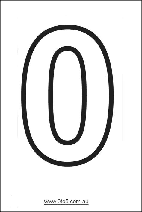 Number Zero Printable Template Μαθηματικά