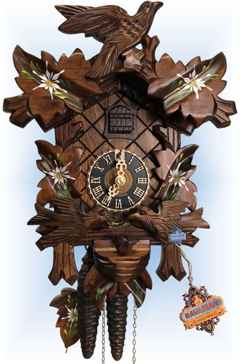 Cuckoo Clock 4003ed Nesting Edelweiss By Hones On Sale