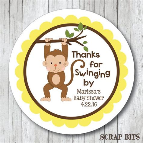 Thanks For Swinging By Personalized Monkey Baby By Scrapbits