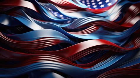 A Desktop Wallpaper Of An Abstract American Flag Formed From Spools Of