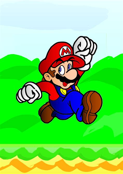 Mario Jumping Colored By Masterdragoonj On Deviantart