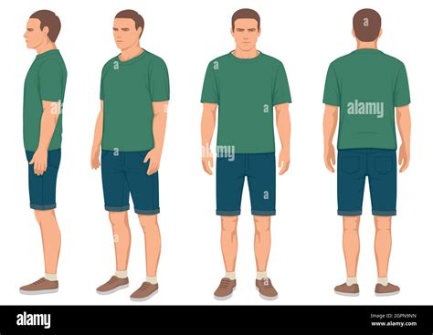 Man Standing Side View Stock Vector Images Alamy