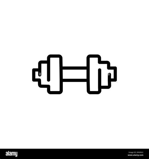 Weights Vector Icon Dumbbell Icon Outline Design Vector Illustration