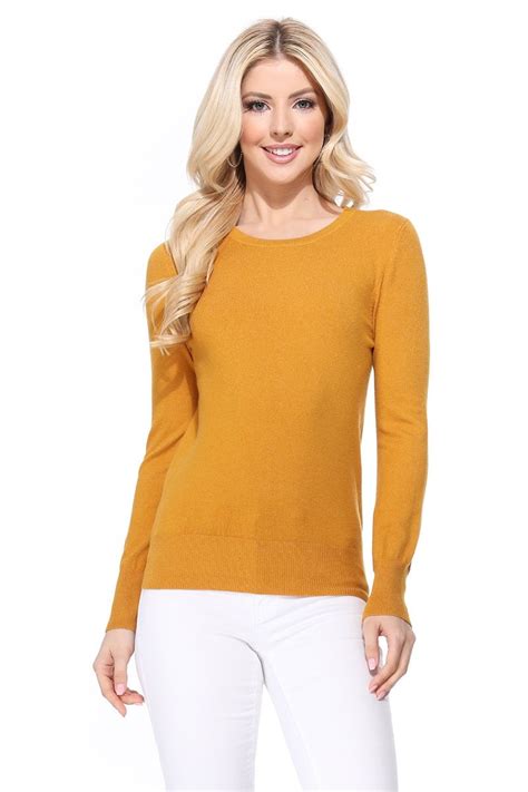 Yemak Women S Knit Sweater Pullover Long Sleeve Crewneck Basic Classic Casual Knitted Soft
