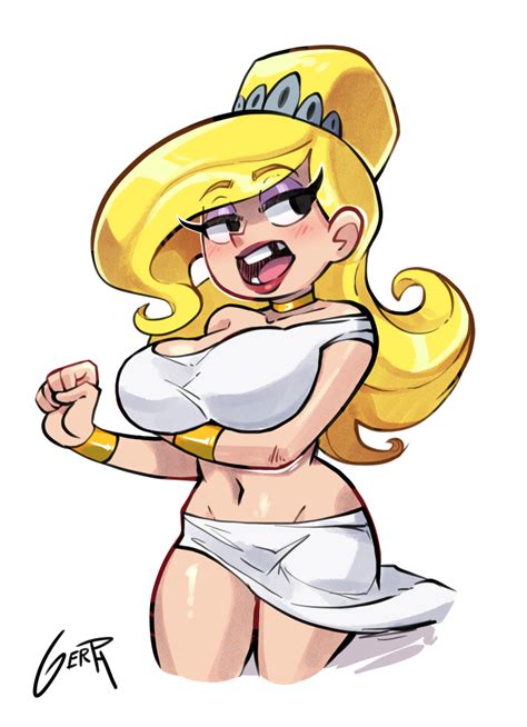 Rule 34 Belly Belly Button Blonde Hair Blush Collar Eris Full Body Gerph Huge Ass Huge Breasts