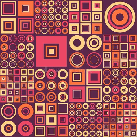 Seamless Circle And Square Pattern Stock Vector Illustration Of