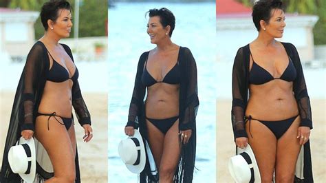 Fit At Kris Jenner Shows Off Amazing Bikini Body On St Barts Shore