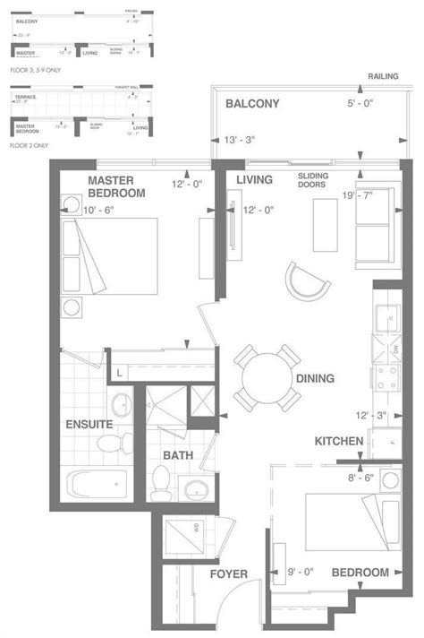 Axiom Condos By Greenpark Adelaide1 Floorplan 2 Bed And 2 Bath