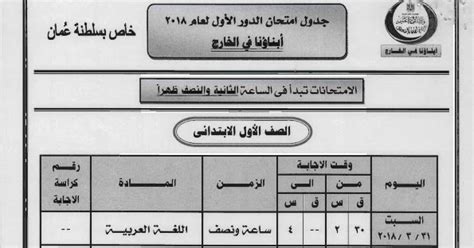 بنك الفروض و الإختبارات الجزائري. ننشر جداول امتحانات ابنائنا فى الخارج " عمان "2018
