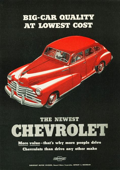 1947 Chevrolet Ad Classic Cars Chevy Chevrolet Automobile Advertising