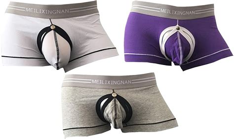 Iyunyi Men S Boxer Briefs Bulge Pouch Front Open Underwear Pack Of 3 Ebay