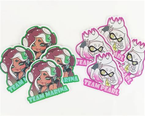 Splatoon 2 Team Marina Or Team Pearl 3 Stickers Etsy