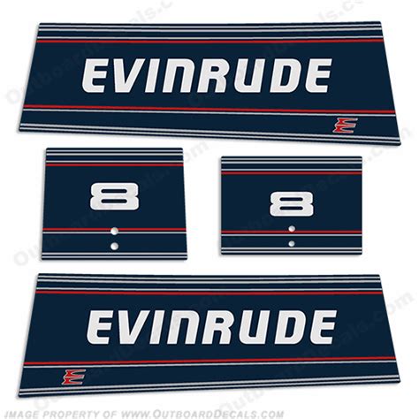 Evinrude 8hp Decal Kit 1993