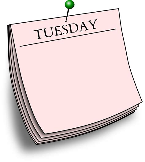 Tuesday Pinned Note Transparent Png Stickpng