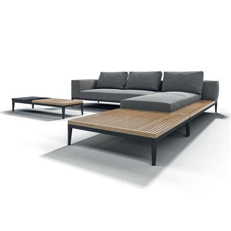 gloster grid modular sofa end unit luxury outdoor living