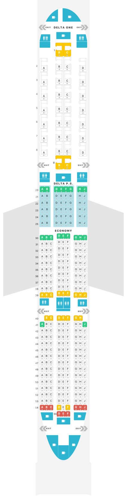 Delta Airlines Airbus A350 Seating Chart