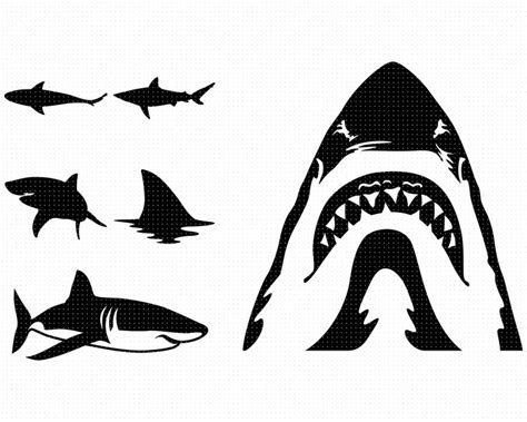 Sharks Svg Bundle Shark Silhouettes Sharks Svg For Cricut Etsy