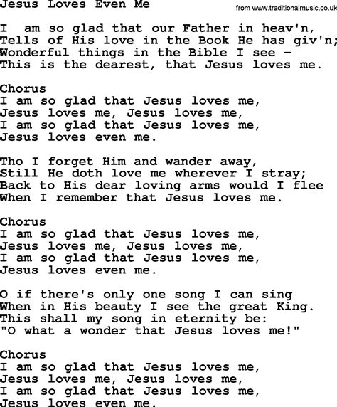 Baptist Hymnal Christian Song Jesus Loves Even Me Lyrics With Pdf