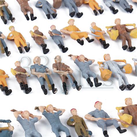 50 Pcs O Scale Figures Construction Worker Miniatures Plastic O Gauge