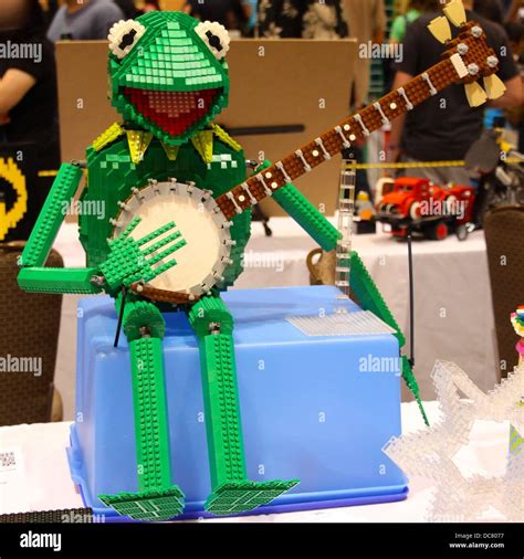 Kermit The Frog Plays His Banjo Made From Legos By Bill Ward Stock
