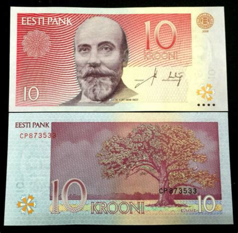 Estonia 10 Krooni 2007 Banknote World Paper Money Unc Currency Bill
