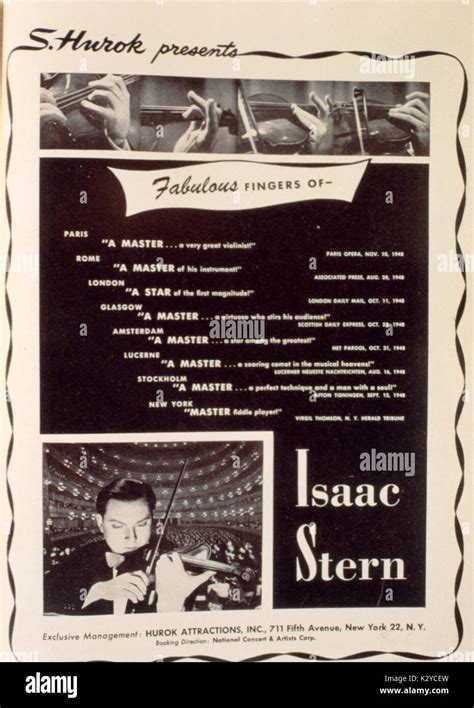 Advertisement For Isaac Stern S Appearance In America 1949 American Violinist Of Russian