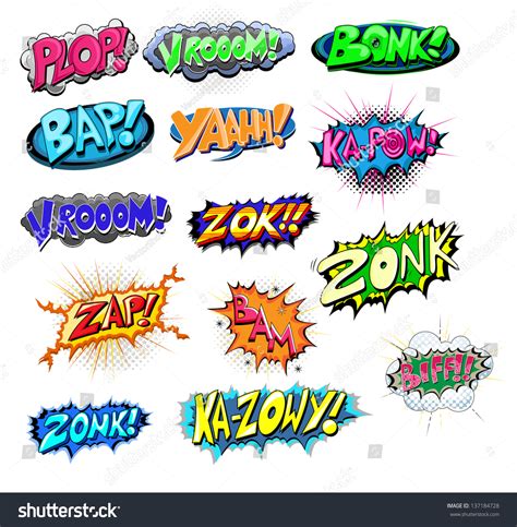 Set Of Funny Comic Expression Vector Texts 137184728 Shutterstock