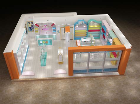 Retail Baby Garment Display Furniture Children Clothes Shop Interior Design