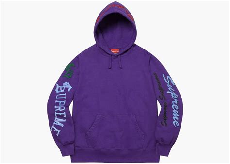 Supreme Multi Logo Hooded Sweatshirt Purple Hype Clothinga