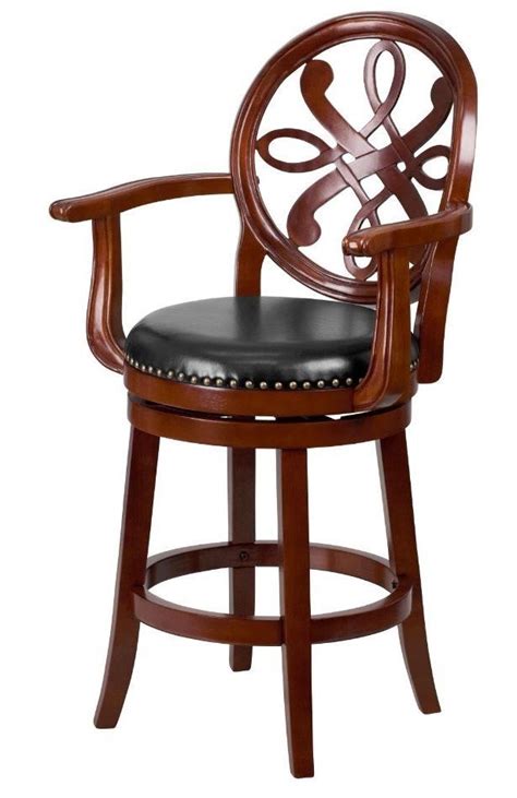 Bar stools & bar chairs. Counter Height Bar Stool Swivel High Chair Carved Wood ...