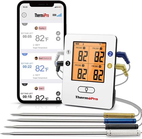 Thermopro Tp25 Wireless Bluetooth Meat Thermometer With 4 Temperature