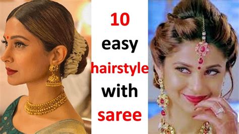 10 Easy And Quick Hairstyle With Saree Party Hairstyle Juda Hairstyle Hairstyle For