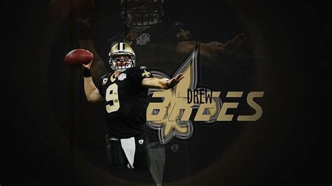 Drew Brees With Ball And Shallow Same Image On Background Hd Drew Brees