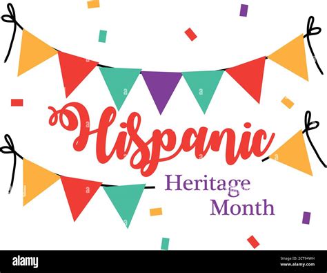 National Hispanic Heritage Month With Banner Pennant Design Culture