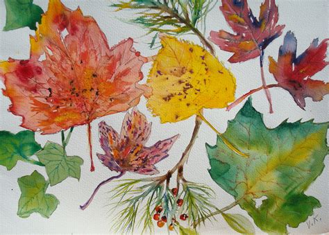 Watercolor Leaf Painting