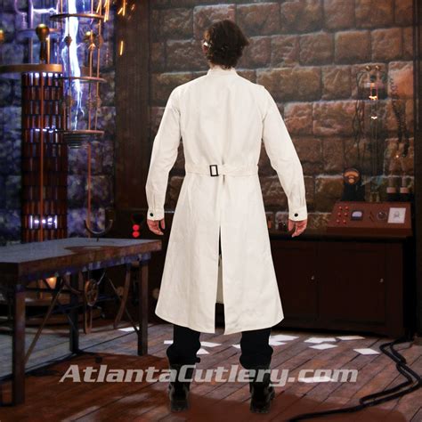 Mad Scientist Victorian Lab White Denim Overcoat Atlanta Cutlery
