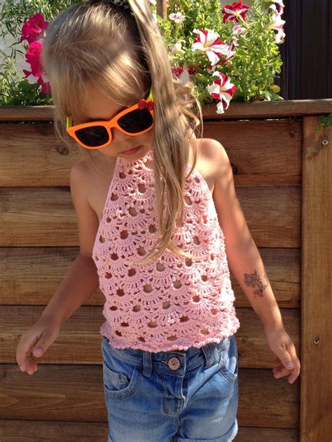 Pink Crochet Toddler Baby Top Boho Open Back Summer Top Etsy