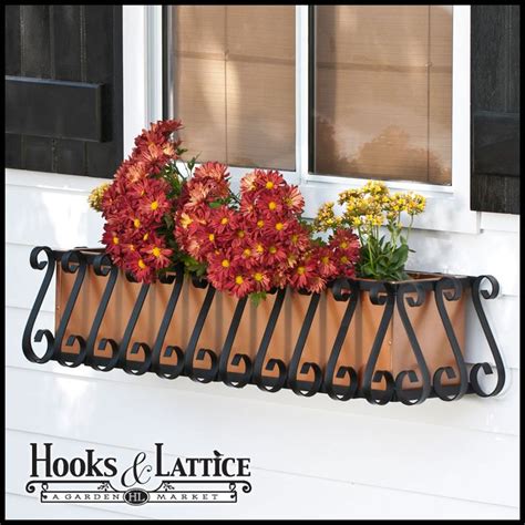 Black Wrought Iron Window Boxes For Plants European Cage With Liner