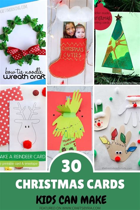 30 Simple Christmas Cards Kids Can Make Crafts By Ria