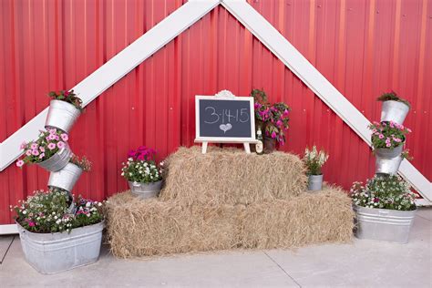 Hay Bale Decorations And The Amazing Plant Stand Red Barn Wedding