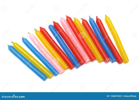 Some Small Thin Colorful Candles Stock Photo Image Of Cake Action