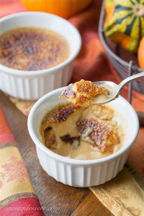 Easy classic crème brûlée hits the spot with a rich, thick vanilla custard and caramelized sugar topping. Pumpkin Crème Brûlée (for Two) | Recipe | Pumpkin creme brulee, Creme brulee recipe, Dessert recipes