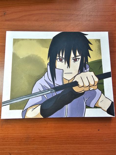 Sasuke Uchiha Naruto Shippuden Canvas Painting Etsy