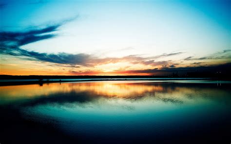 Sky Landscape Sunset Reflection Wallpapers Hd Desktop And Mobile